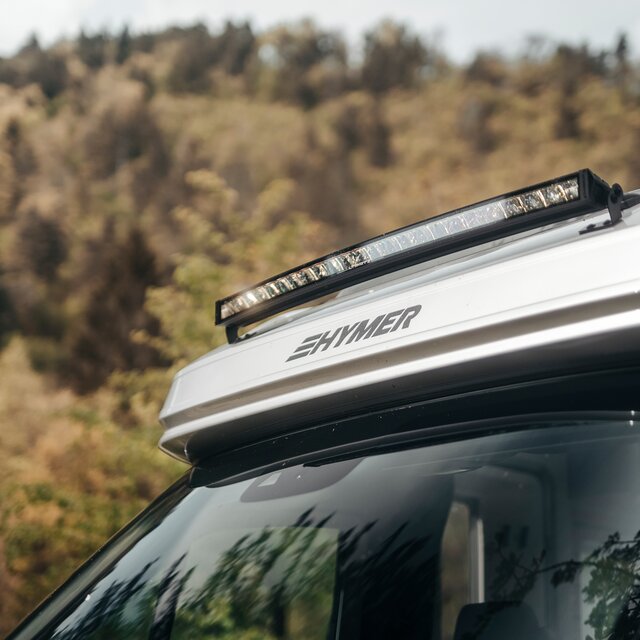 Light bar on a motorhome above the windscreen